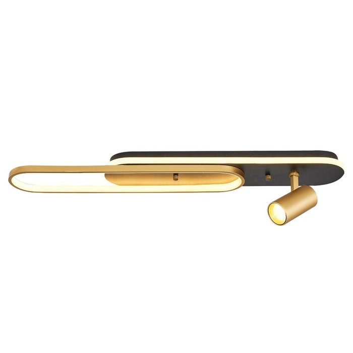 Opviq Aplique de pared negro y dorado con detalles acrílicos